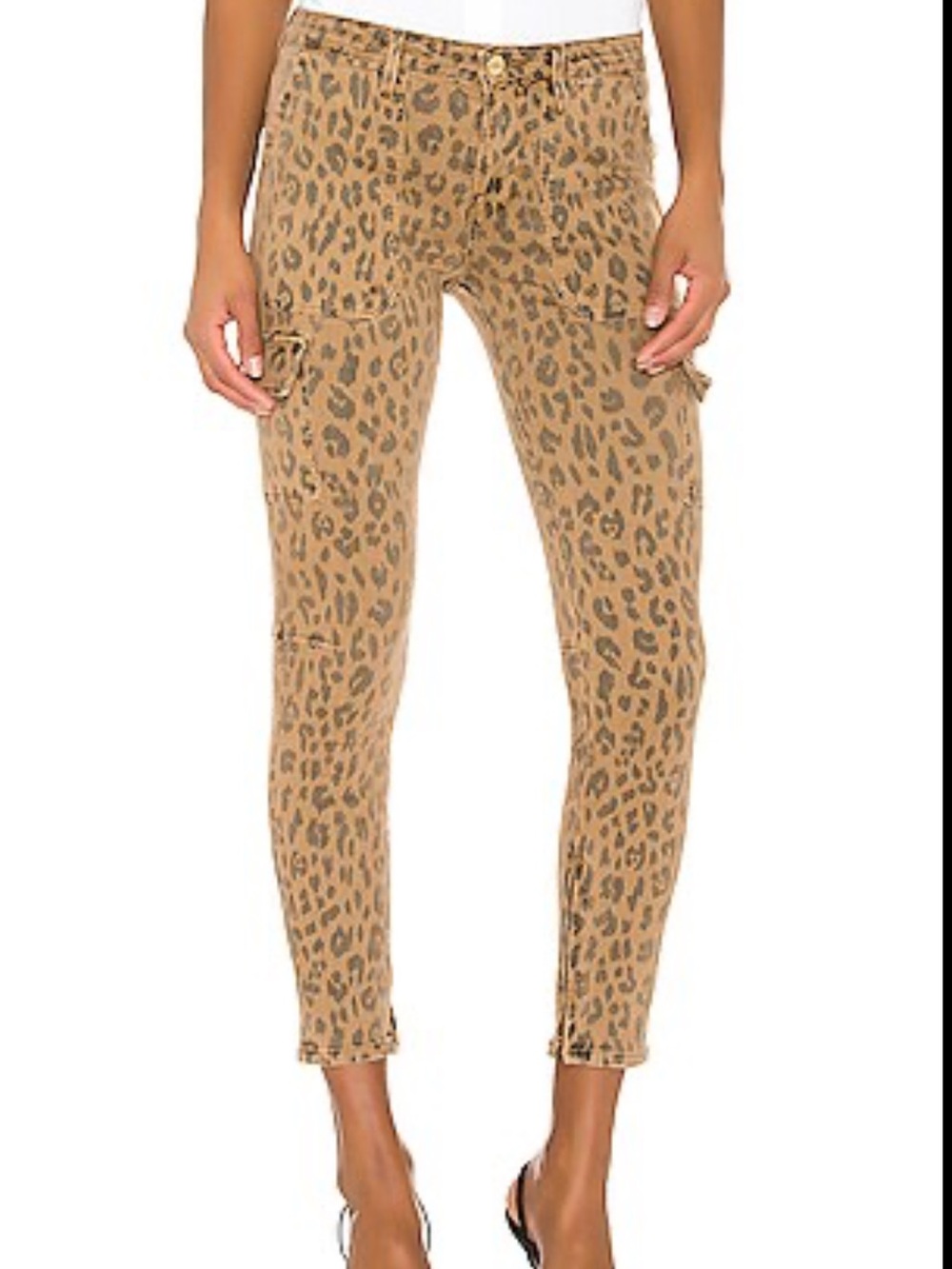 Frame Denim Cheetah Cargo Pants - Tan & Brown